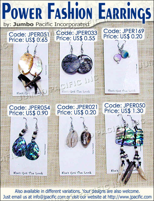 Power Fashion Earrings - JPCE007, JPER049, JPER058, JPMOPE004, JPER052, JPER056, JPER054 