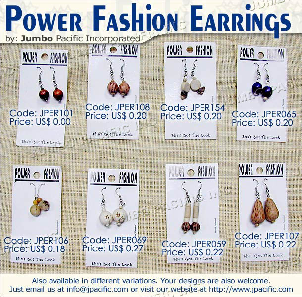 Power Fashion Earrings - JPER101, JPER108, JPER154, JPER065, JPER106, JPER069, JPER059, JPER107 