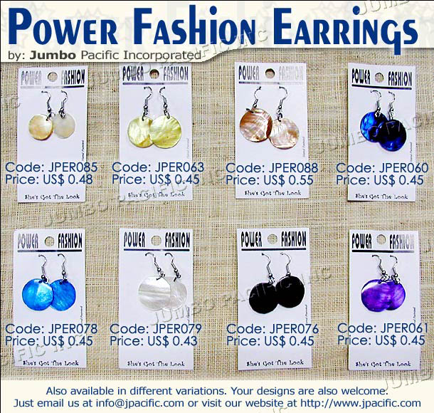 Power Fashion Earrings - JPER085, JPER063, JPER088, JPER060, JPER078, JPER079, JPER076, JPER061 