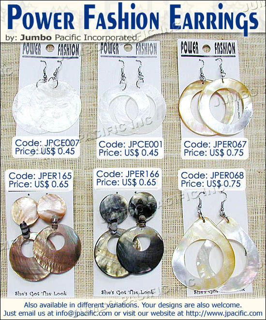 Power Fashion Earrings - JPCE007, JPCE001, JPER067, JPER165, JPER166, JPER068 