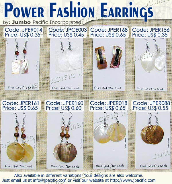 Power Fashion Earrings - JPER014, JPCE003, JPER168, JPER156, JPER161, JPER160, JPER018, JPER088 