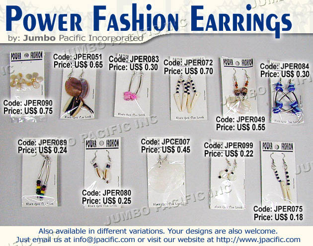 Power Fashion Earrings - JPER090, JPER051, JPER083, JPER072, JPER049, JPER084, JPER089, JPER080, JPCE007, JPER099, JPER075 