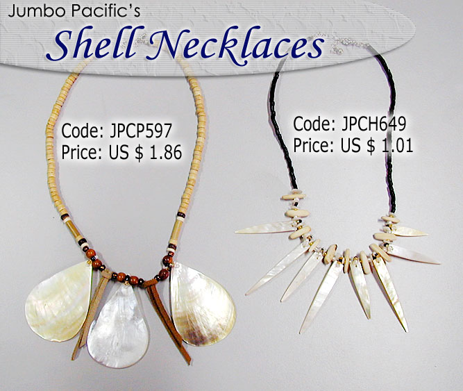JPCP597, JPCH649 - Shell Pendant Necklaces
 