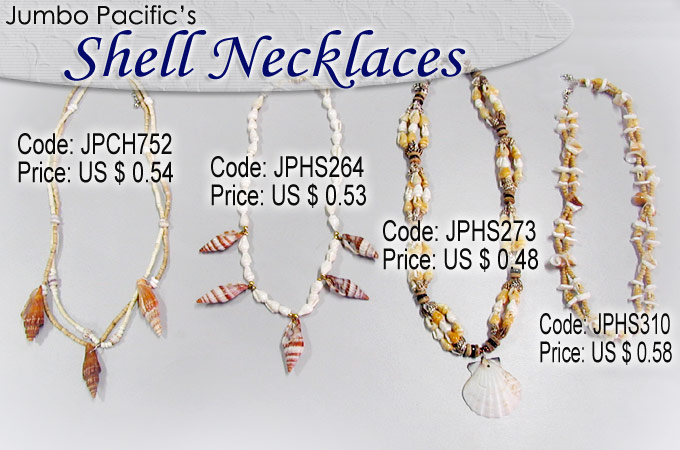 JPCH752, JPHS264, JPHS273, JPHS310 - Shell Pendant Necklaces
 