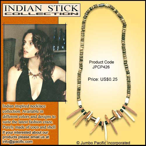 JPCP426 - Indian inspired necklace collection. Available in different colors and designs to suite the latest fashion craze. Purely made of coco and shell. 