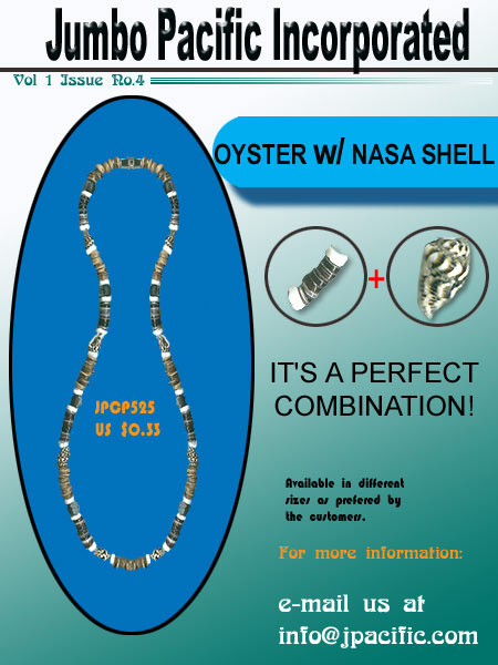 JPCP525 - Oyster shell with Nasa Shell. Available in different sizes. 