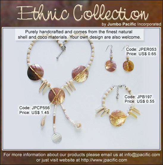 JPER053, JPCP556, JPB197 - Ethnic Collection. Purely handcrafted and comes from the finest natural shell and coco materials. 