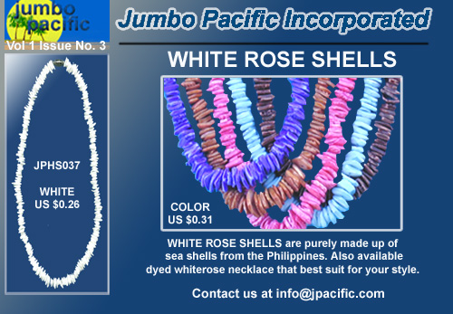 JPHS037 - White Rose Shells. Are purely made up of sea shells from the Philippines. Also available dyed white rose necklace that best suit for your style 