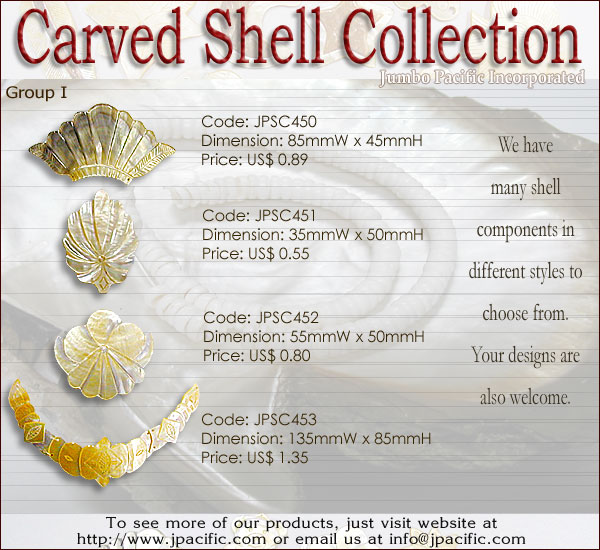JPSC450, JPSC451, JPSC452, JPSC453 - Carved Shell Collection 