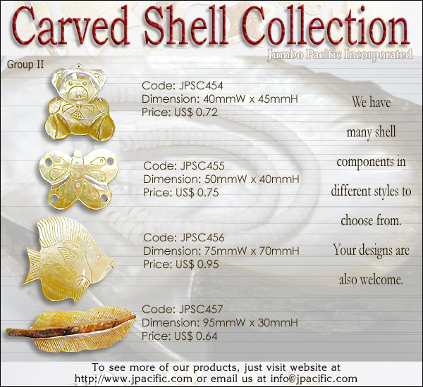 JPSC454, JPSC455, JPSC456, JPSC457 - Carved Shell Collection 