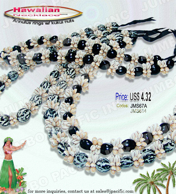 Kukui Nut Necklace Hawaiian Jewelry Philippine Fashion Lumbang Seeds Product Codes JMS67A and JMS614 Hawaiian necklace jewelry lumbang kukui nut fashion accessories. These hawaiian necklaces has annulus rings. Handmade fashion jewelry from natural seeds components called lumbang or kukui nut. 