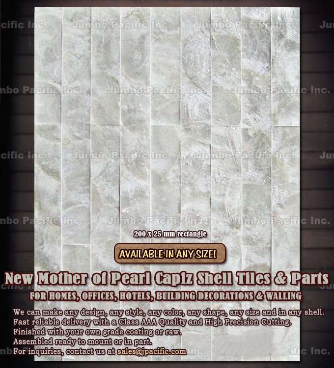 Office walling decor capiz tile panel residential home wall covering and decoration We are mother of pearl capiz shell tiles manufacturer and exporter for office wall, home wall and hotel wall. Our natural wall covering shell panels gives natural effect and make your room elegant and beautiful. We product high gade quality of mother of pearl capiz shell tiles panel to make your hospitality and hotel walling interior furnishings.