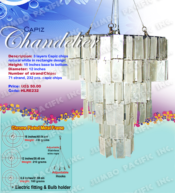 Rectangular Capiz Chandeliers The Cheapest Manufacturer and wholesaler of all natural and multi colored, small or long size capiz chandelier in the Philippines.