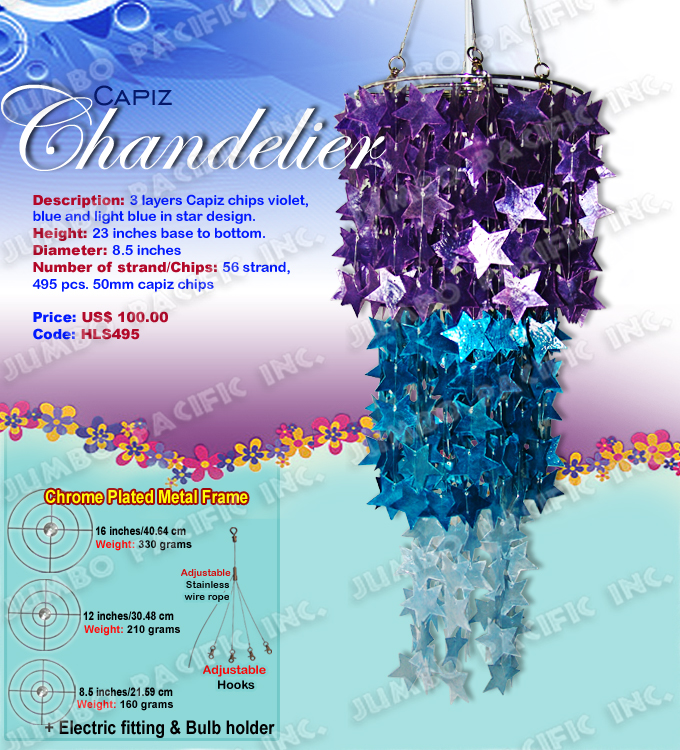 Cheap Star Shape Capiz Chandelier - HLS495 Manufacturer and wholesaler of all Cheap Star Shape Capiz Chandelier.