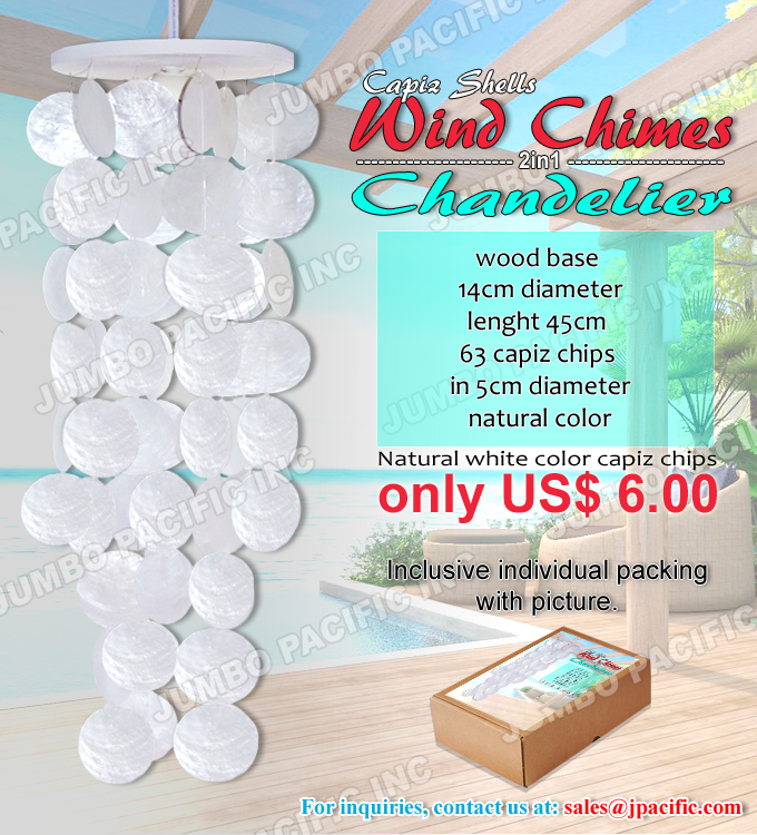 capiz wind chimes white